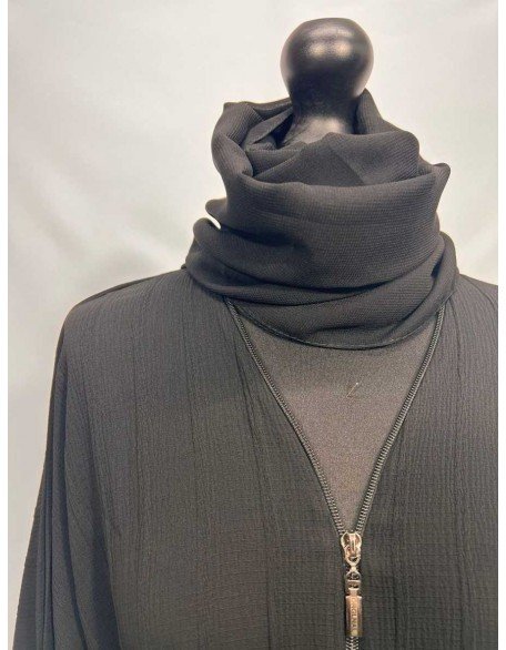 Open Plain Black Zoom Abaya