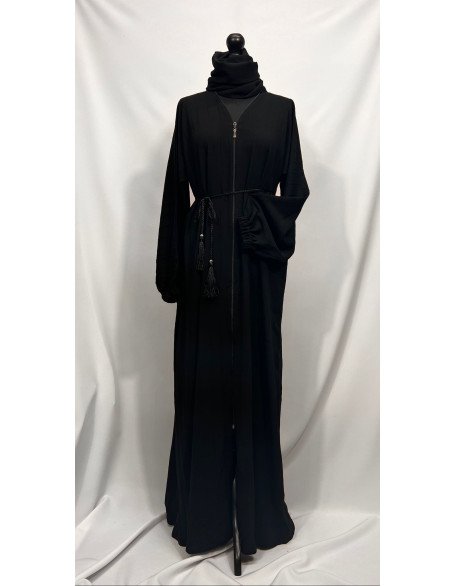 Open Plain Black Zoom Abaya