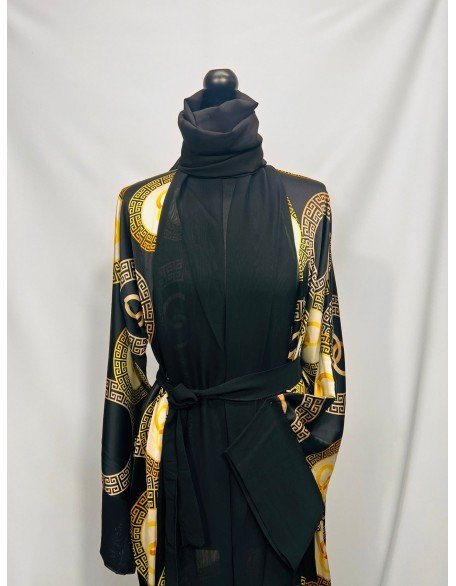 Black And Gold Kimono For Women