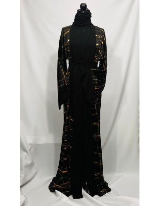 Best Black & Brown Satin Kimono