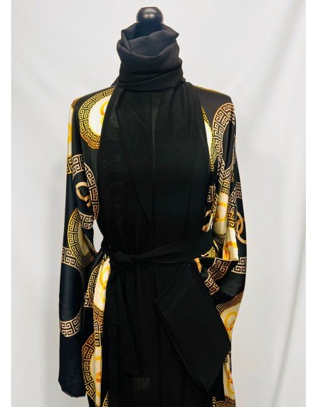 Black And Gold Kimono For Women