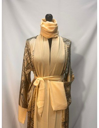 The Cream Open Satin Kimono