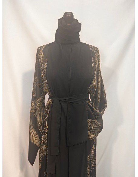 Best Black & Brown Kimono Abaya