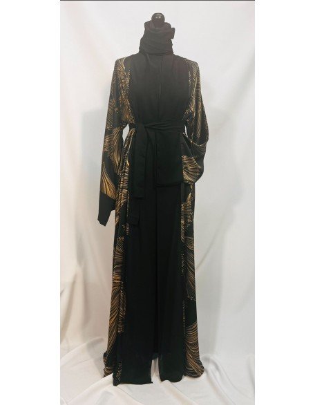 Best Black & Brown Kimono Abaya