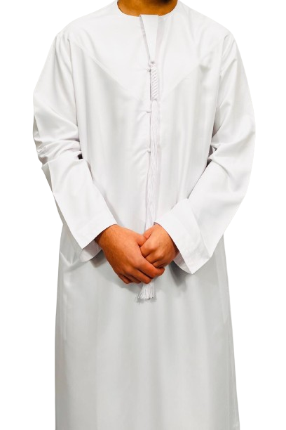 White Emirati Thobe With String